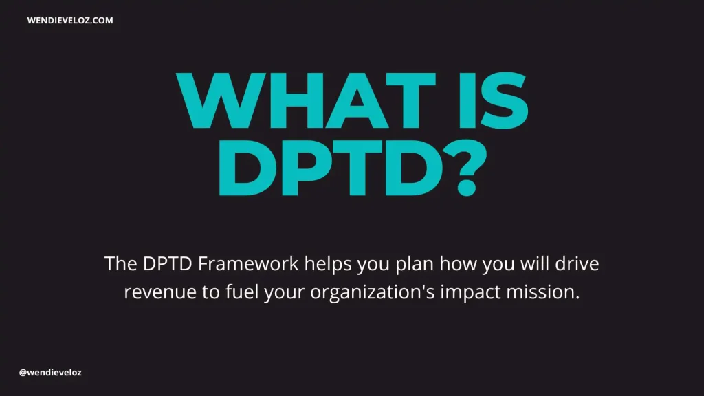 Dollars People Time and Donations (DPTD) Framework by Wendie Veloz helps social entrepreneurs give and receive support.